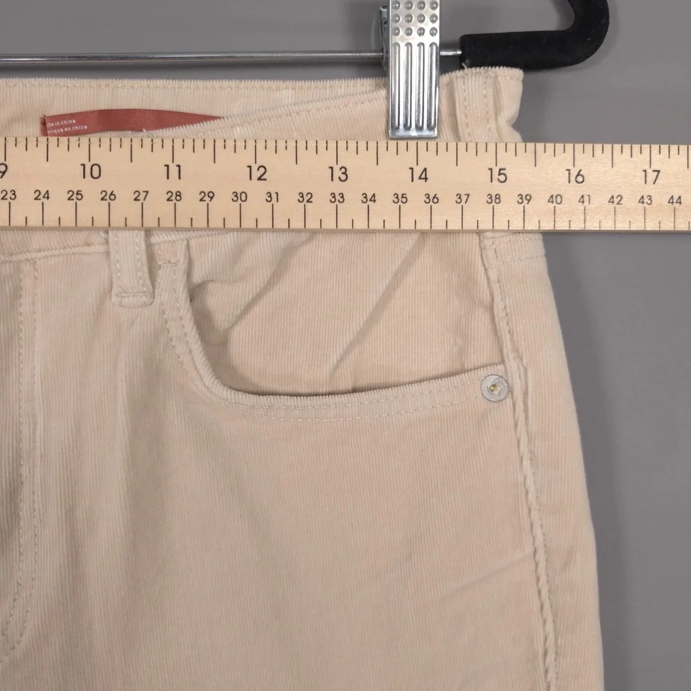 ANTHROPOLOGIE PILCRO Women’s Corduroy High Rise Skinny Pants 30 Slim Cream Tan‎
